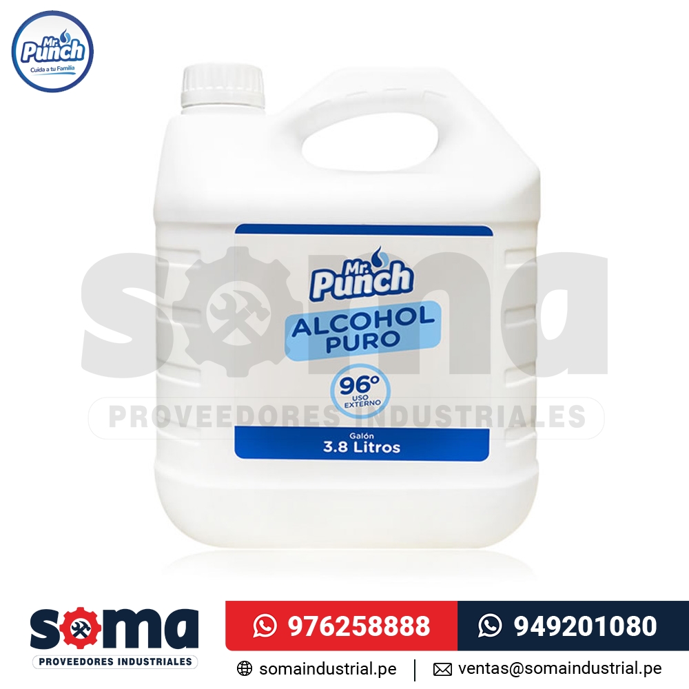 Alcohol puro 96% de galon Mr Punch