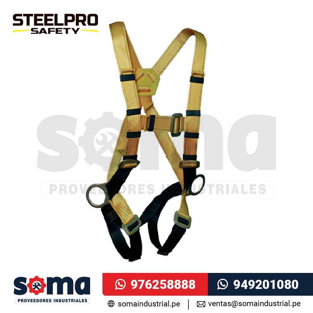 Arnes 4 argollas recubrimiento de vinilo Steelpro