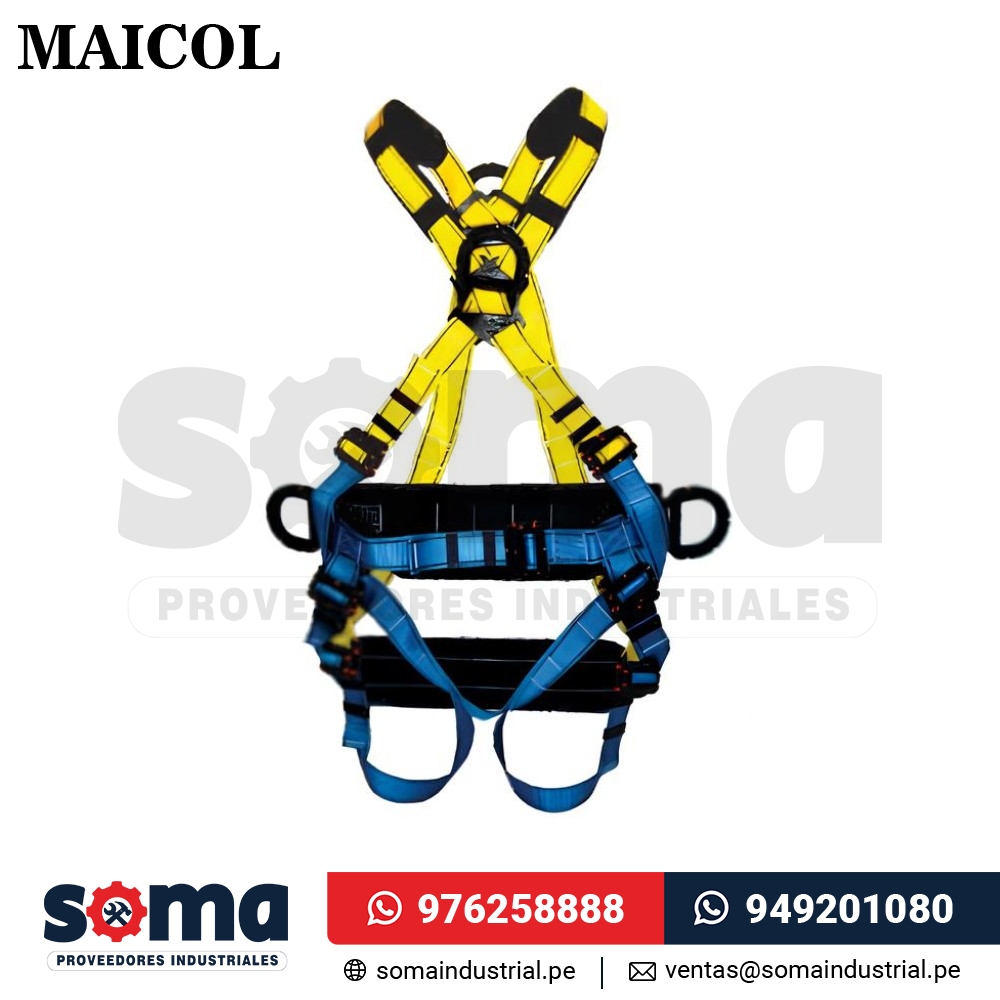 Arnes Dielectrico en X 4 Aros con Faja Lumbar y Sentadera AX4A7HFS Maicol