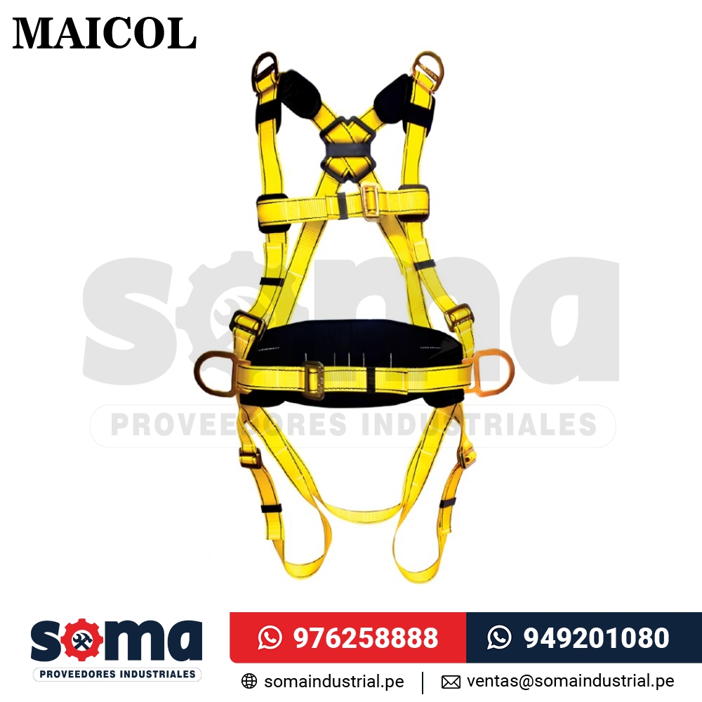 Arnés en H de 5 Aros y 8 Hebillas con Faja Lumbar AH5A8HF Maicol