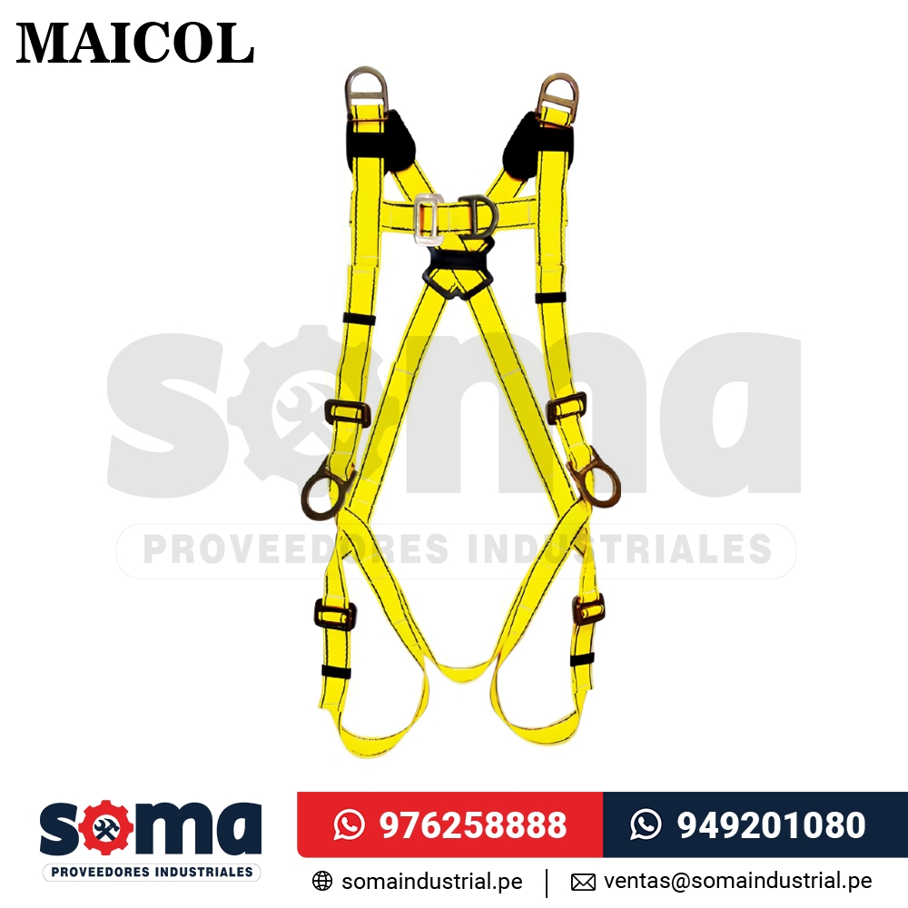 Arnés en H de 6 Aros y 7 Hebillas para espacios confinados AH6A7HC Maicol