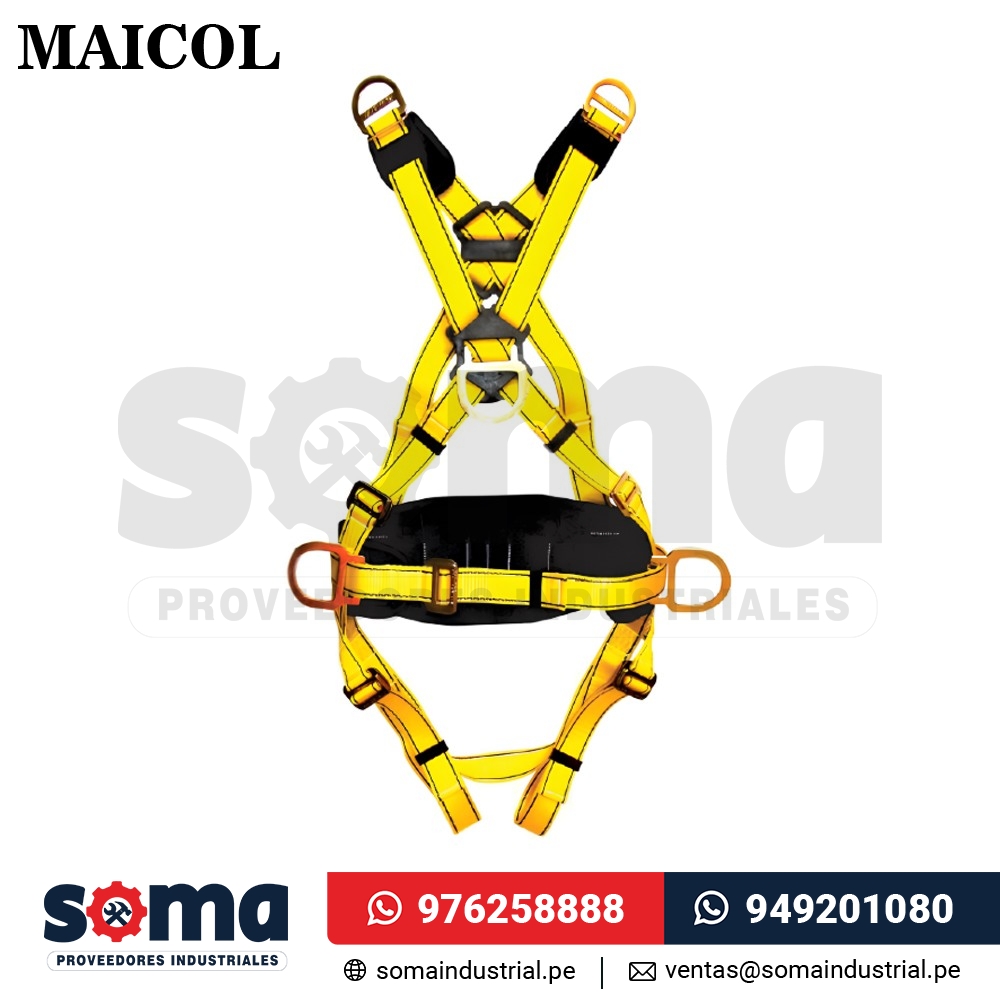 Arnés en X de 6 Aros y 7 Hebillas con Faja Lumbar AX6A7HF Maicol