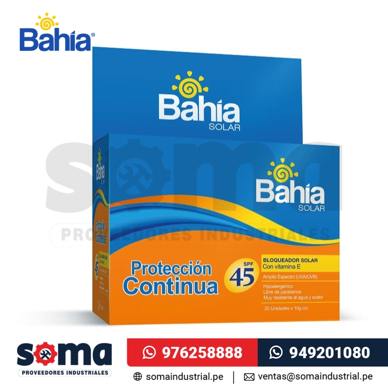 Bloqueador Bahia SPF 45 10 g Sachet Protección Continua