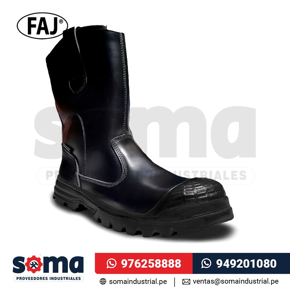 Bota campera negro reforzado lustrable FAJ