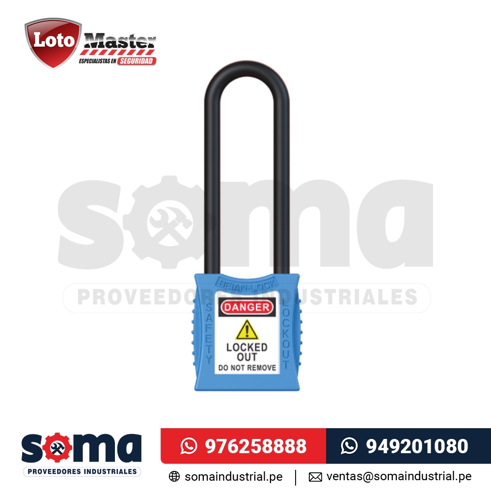 Candado de Bloqueo Dieléctrico 3.76MM Celeste Loto Master