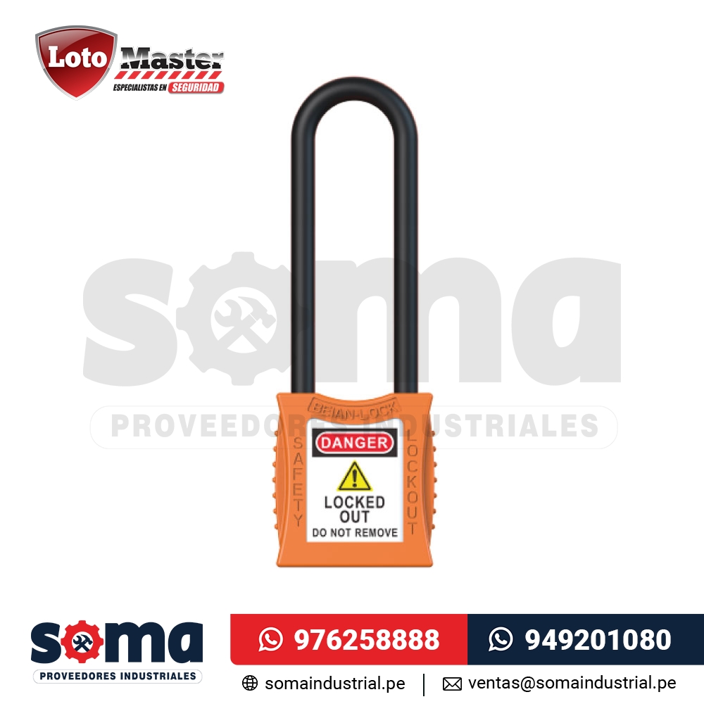 Candado de Bloqueo Dieléctrico 3.76MM Naranja Loto Master