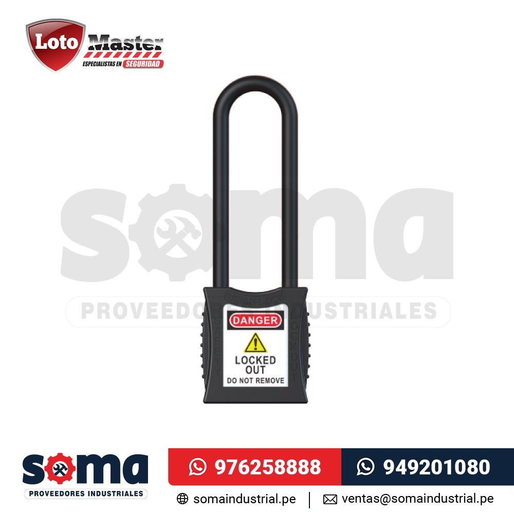Candado de Bloqueo Dieléctrico 3.76MM Negro Loto Master