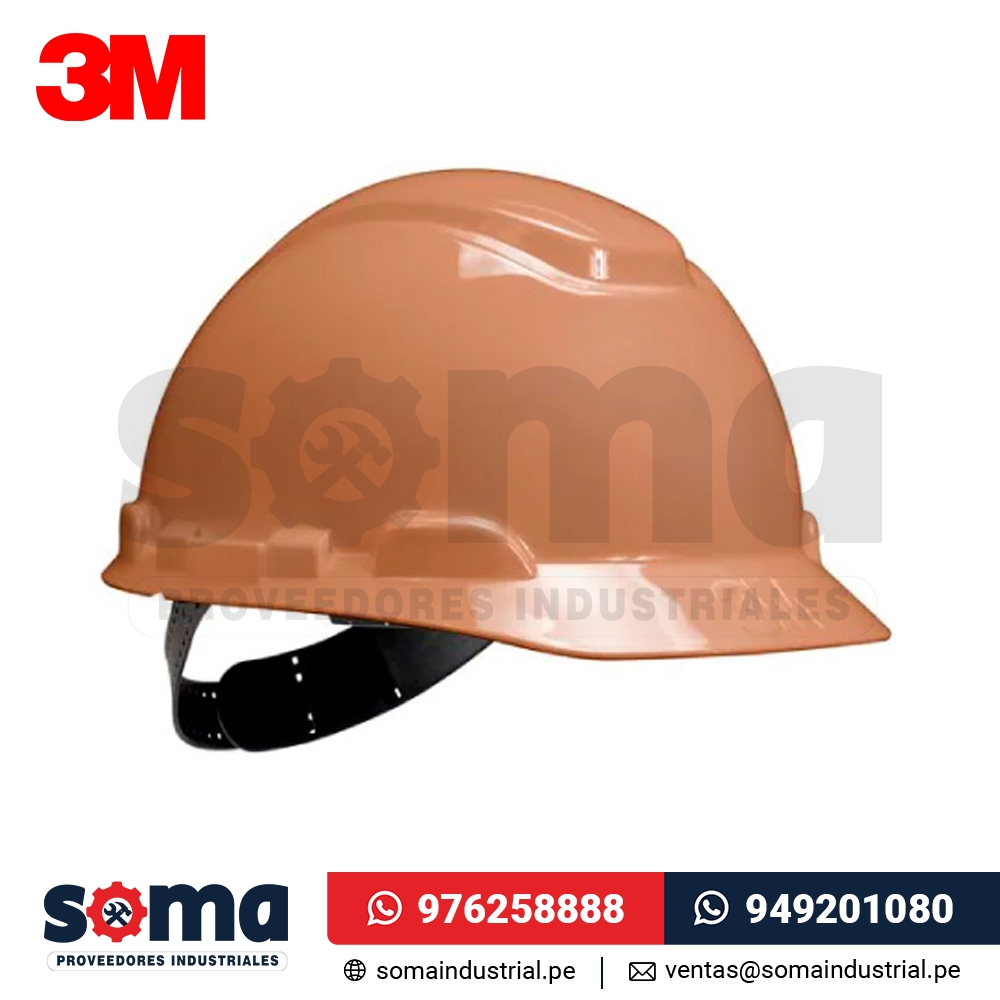 Casco marron reflectivo con portalampara H700 3M