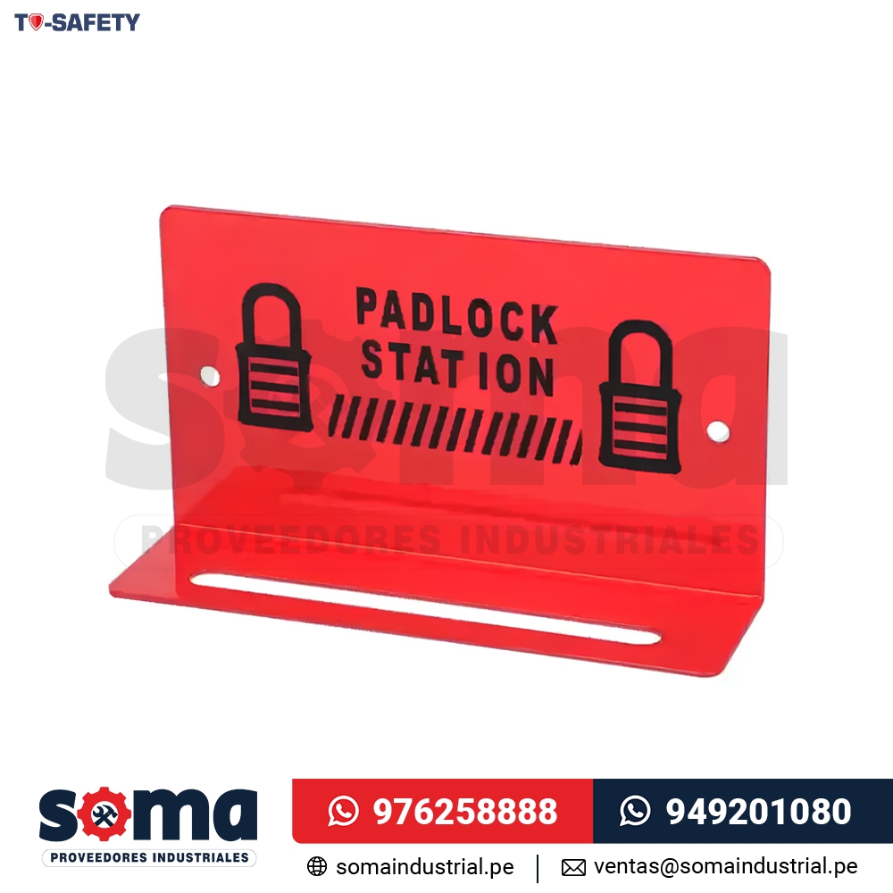 Estacion De Metal Para 5 Candados Rojo TS-PLS01 To Safety