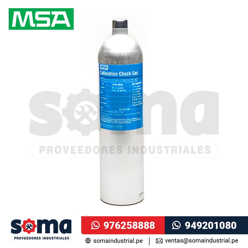 Gas Calibracion Rp 58L, Ch4, O2, Co, No2 1.45% 15 60 10 MSA