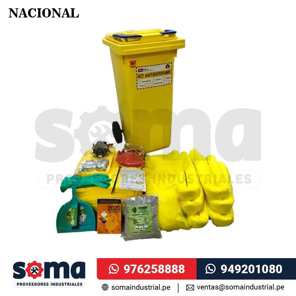 Kit Antiderrame Quimico 10 Lt 20 Lt 120 Lt