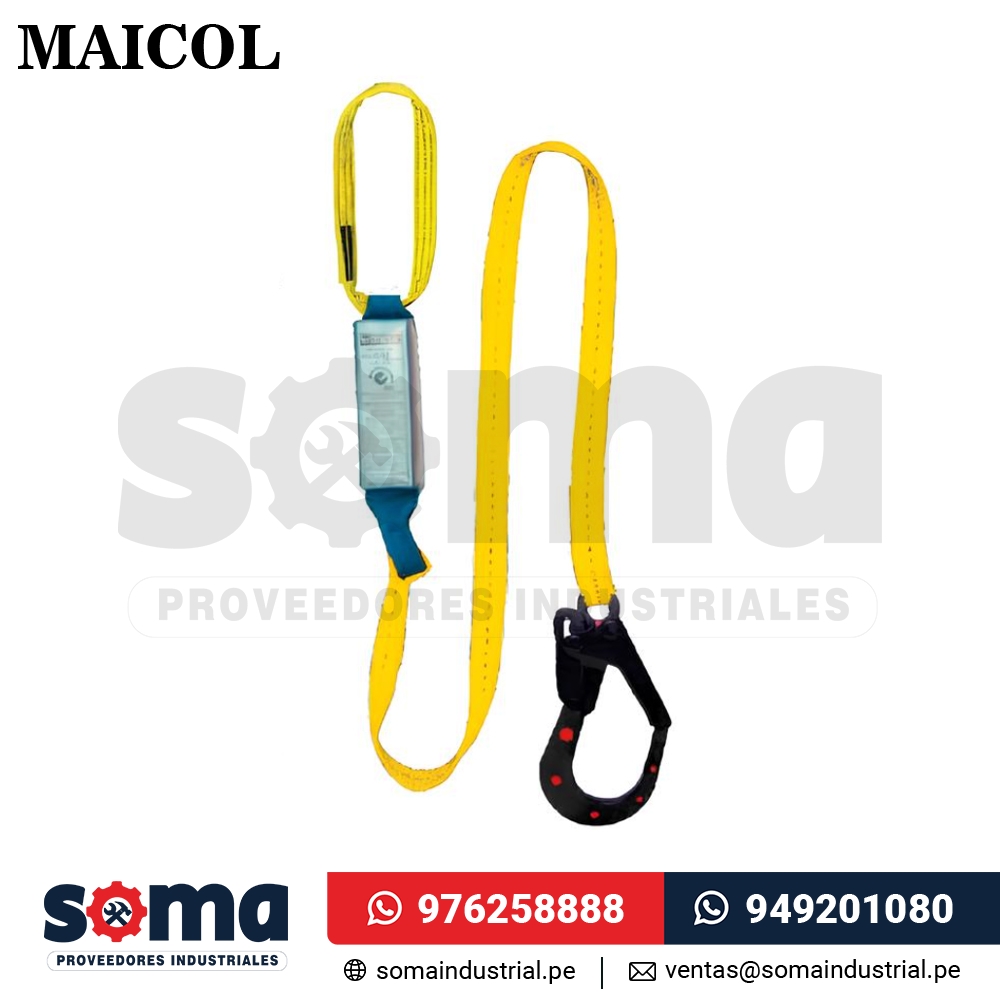 Linea De Vida Dielectrica Línea Recta 1 Gancho Grande, 1 Anillo de Cinta LRA1G1AD Maicol