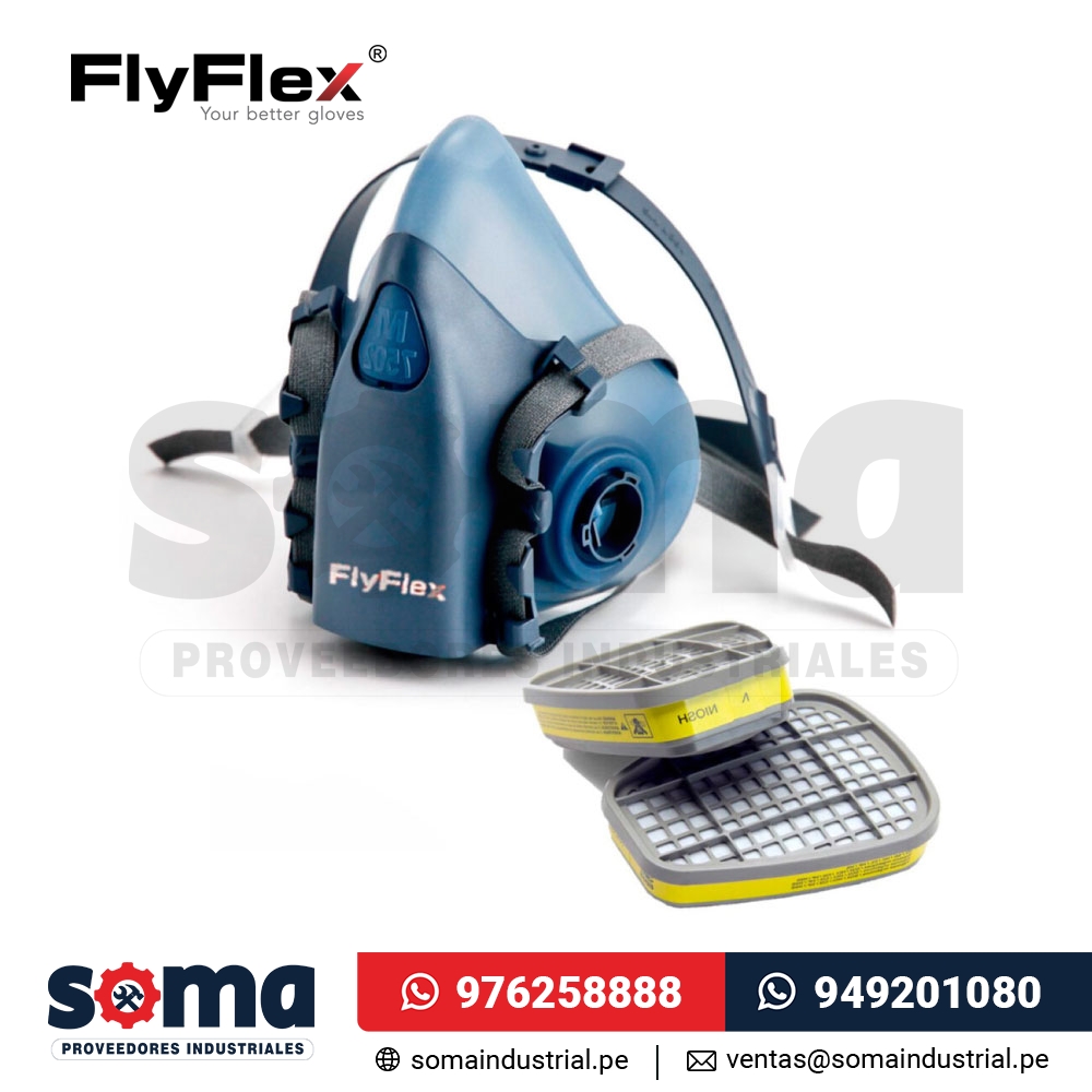Respirador Flyflex con cartucho para vapores orgánicos y gases