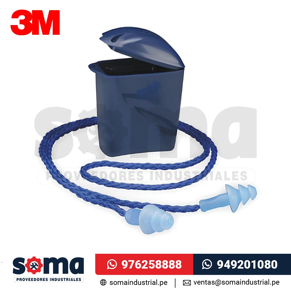Tapón Azul Cordón Plástico Caja 250PR CS 3M