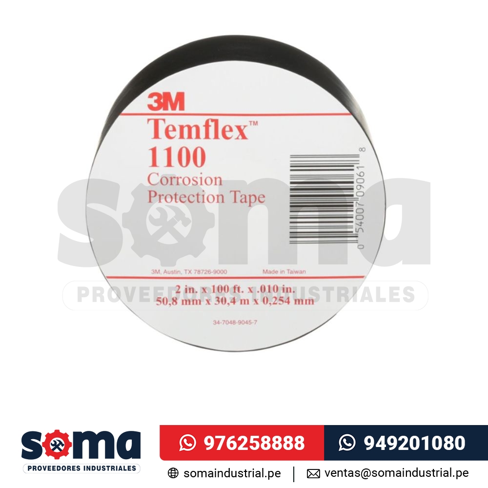 Cinta aislante vinílica Temflex 1100 2¨ x30mts negro 3M