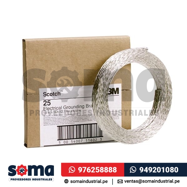 Cinta trenza de cobre estanado Scotch 25 1 2¨ x4.5mts 3M