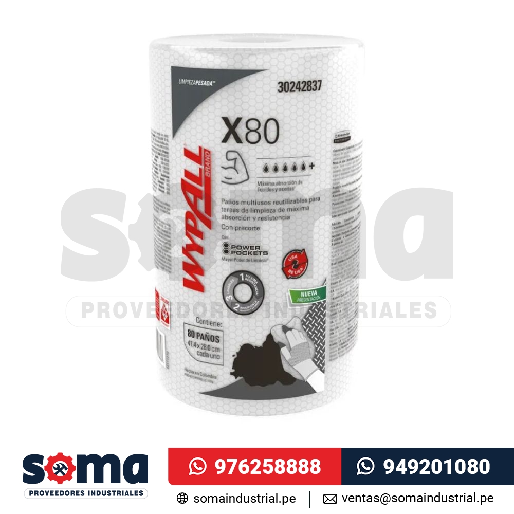 Paño Wypall X80 Regular Rollo x 80 hojas
