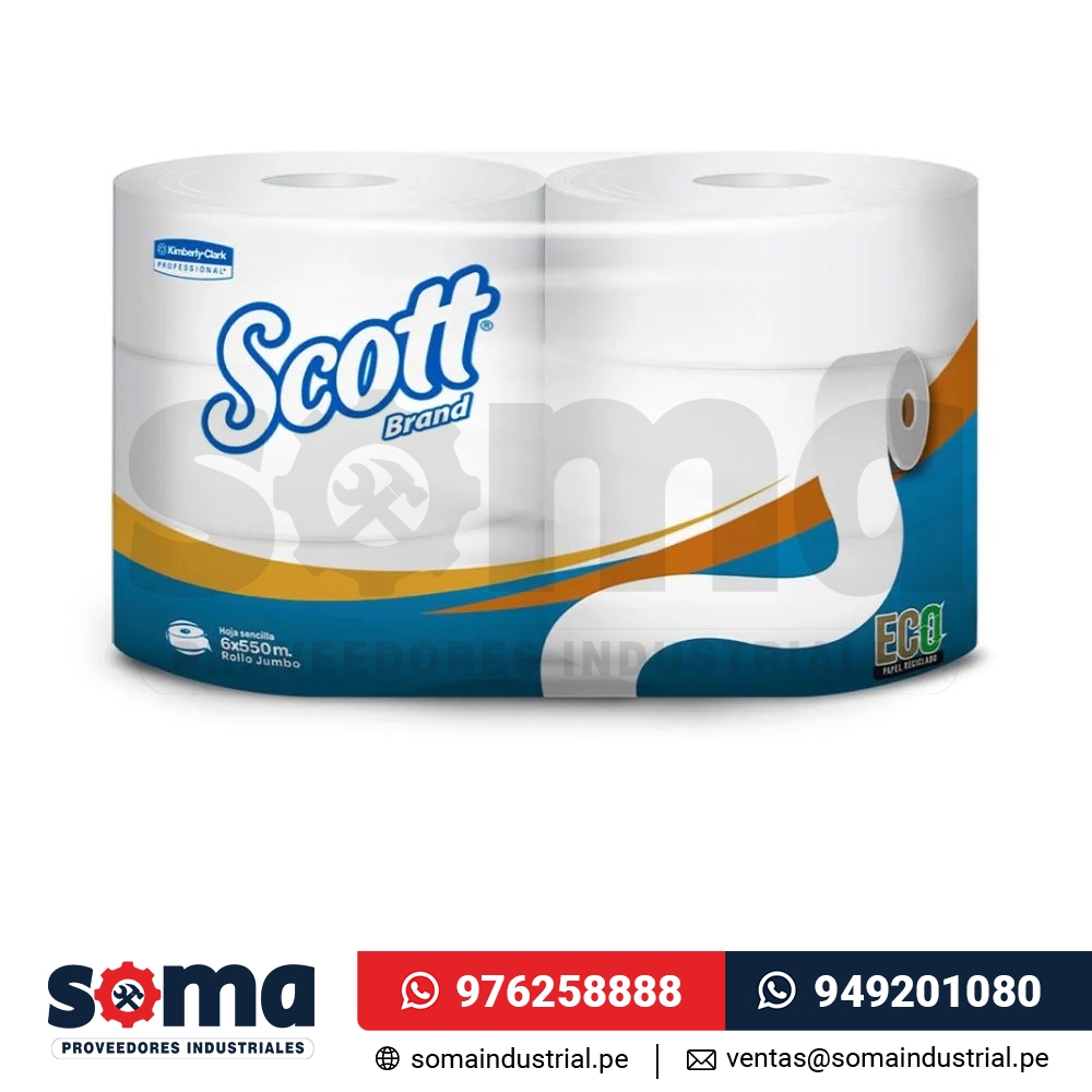 Papel Higiénico Scott Hiper Economico 6 Rollos X 550 Mts